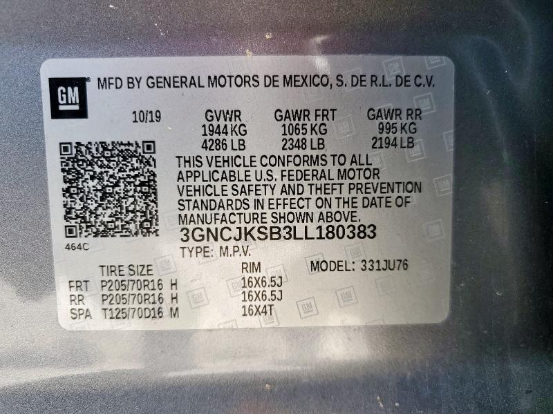 2020 CHEVROLET TRAX LS - 3GNCJKSB3LL180383