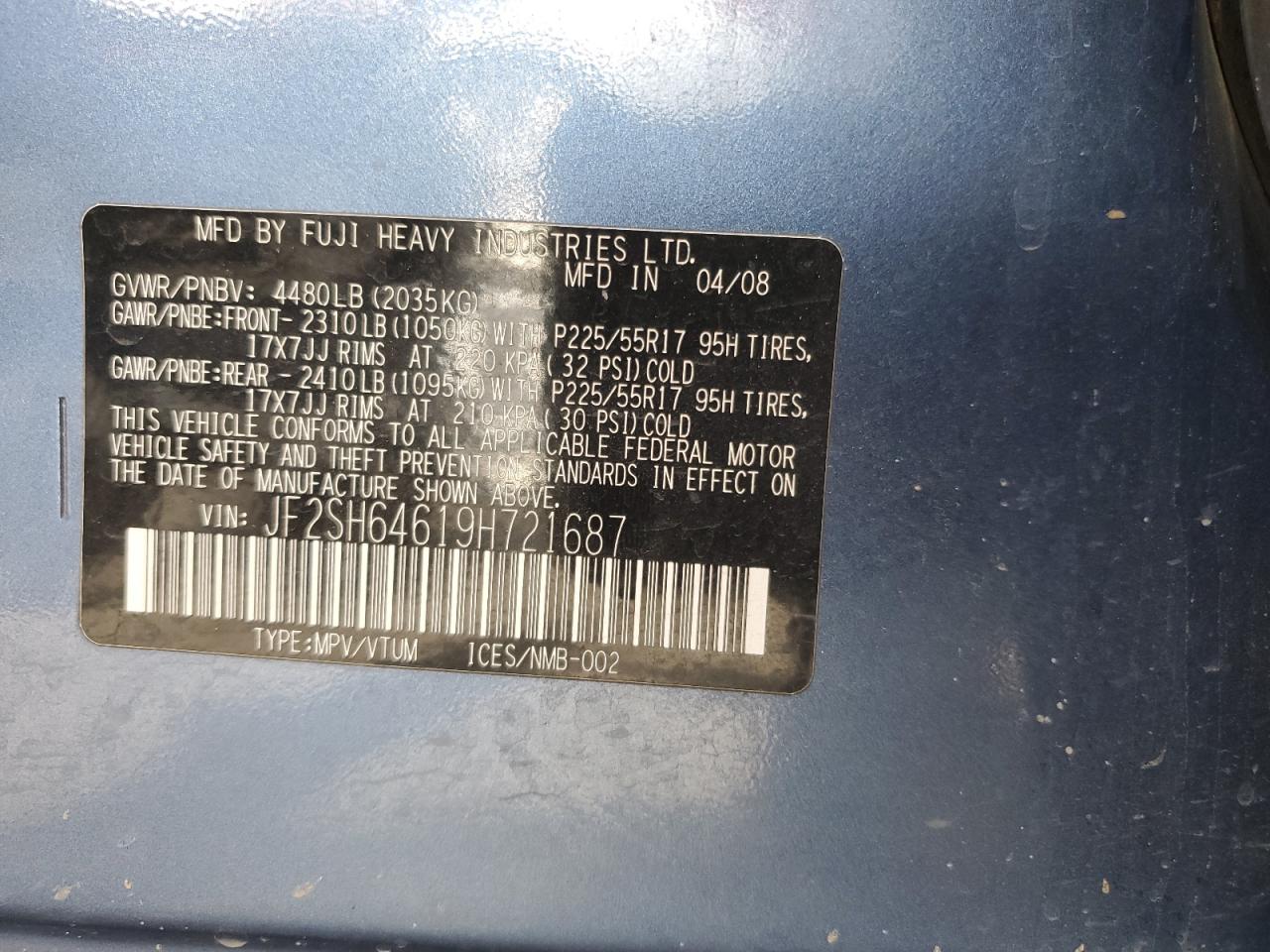 Lot #3294814747 2009 SUBARU FORESTER 2