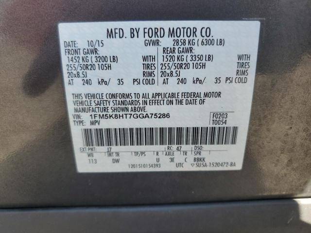 2016 FORD EXPLORER PLATINUM 1FM5K8HT7GGA75286
