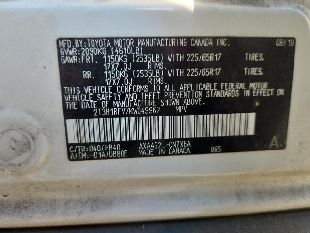 2019 TOYOTA RAV4 LE - 2T3H1RFV7KW049962