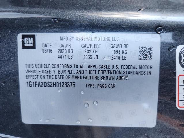 2017 CHEVROLET CAMARO LS 1G1FA3DS2H0128376