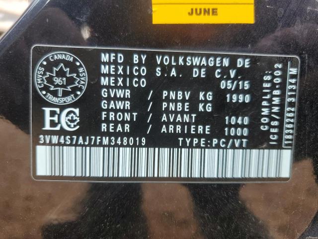 2015 VOLKSWAGEN JETTA GLI 3VW4S7AJ7FM348019