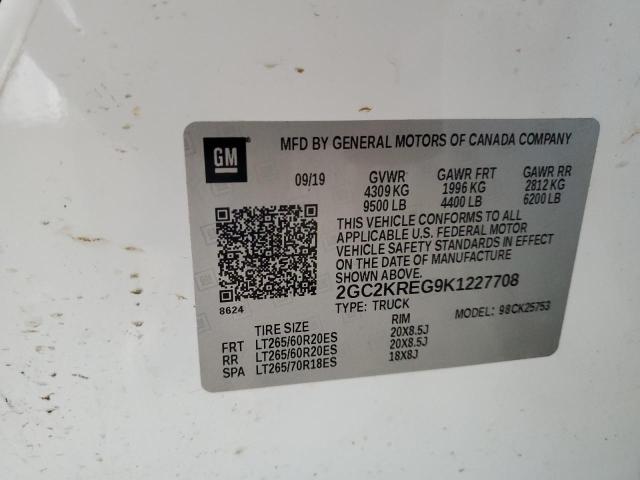 2019 CHEVROLET SILVERADO K2500 HEAVY DUTY 2GC2KREG9K1227708