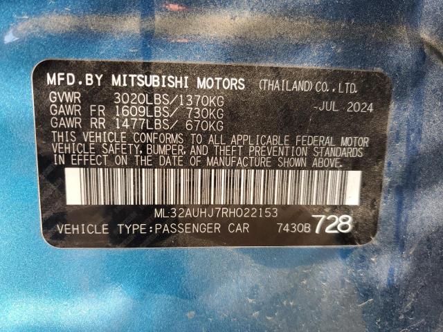 2024 MITSUBISHI MIRAGE ES ML32AUHJ7RH022153