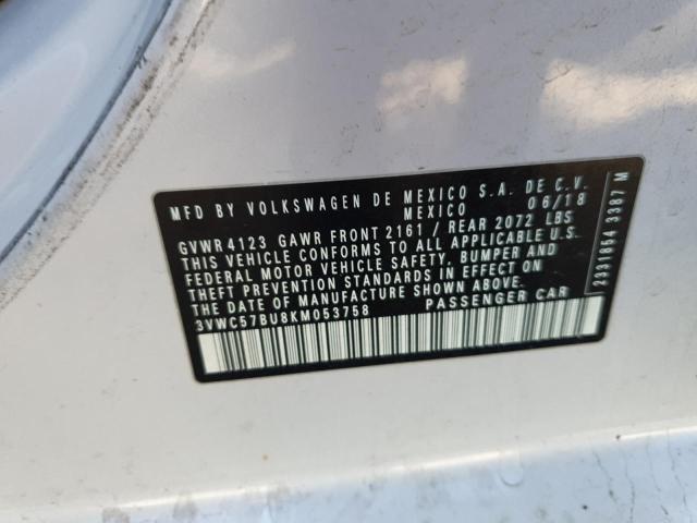 2019 VOLKSWAGEN JETTA S 3VWC57BU8KM053758