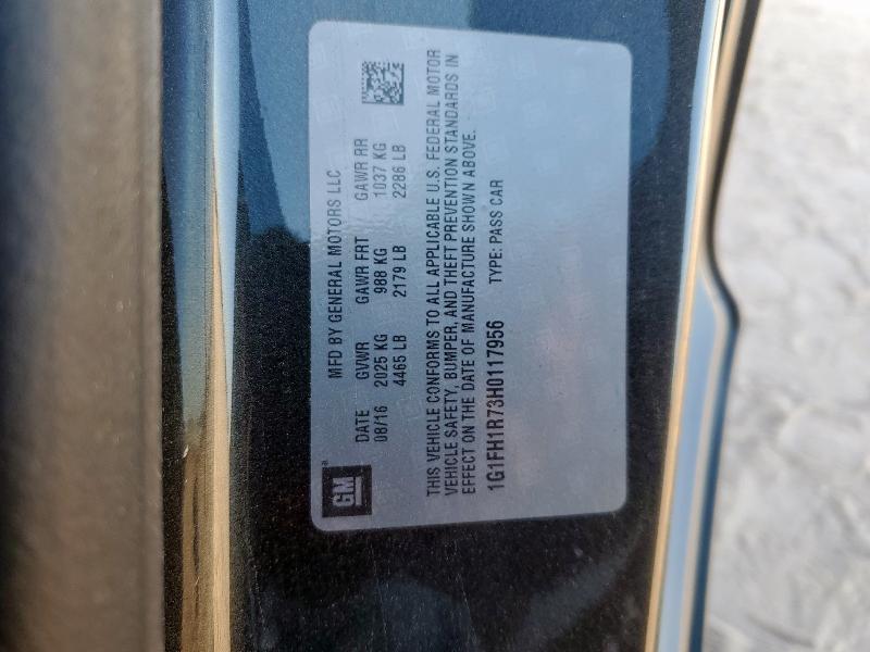 2017 CHEVROLET CAMARO SS 1G1FH1R73H0117956