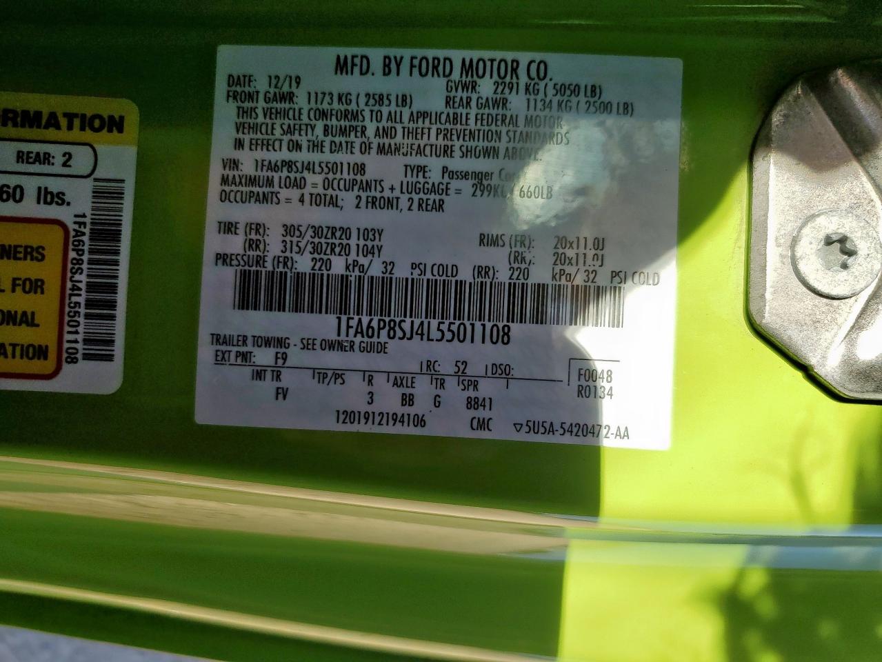 FORD MUSTANG SHELBY GT500