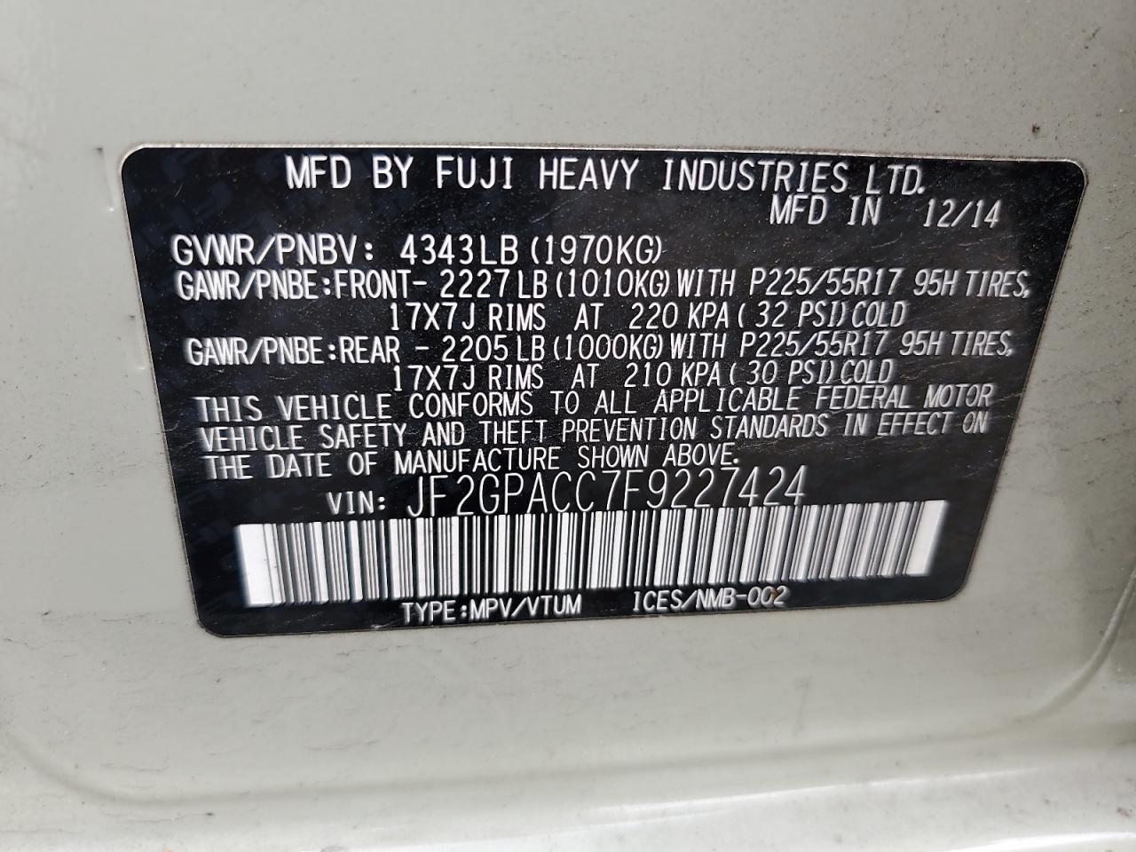 SUBARU XV 2.0 PREMIUM