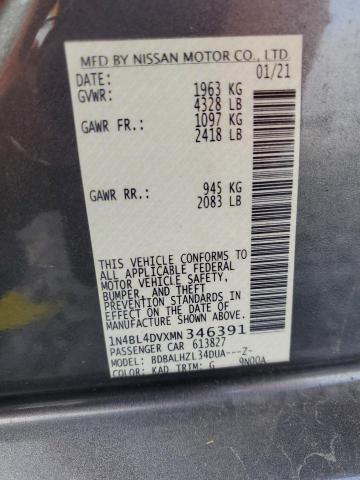 2021 NISSAN ALTIMA SV 1N4BL4DVXMN346391