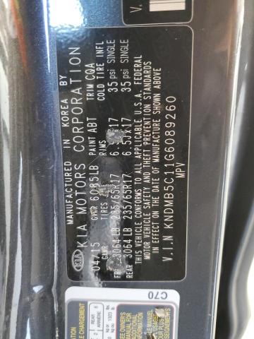 2016 KIA SEDONA LX KNDMB5C11G6089260