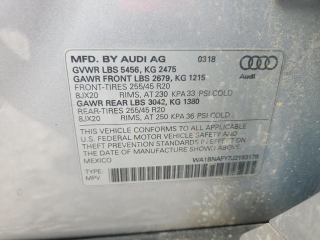 2018 AUDI Q5 PREMIUM WA1BNAFY7J2153178