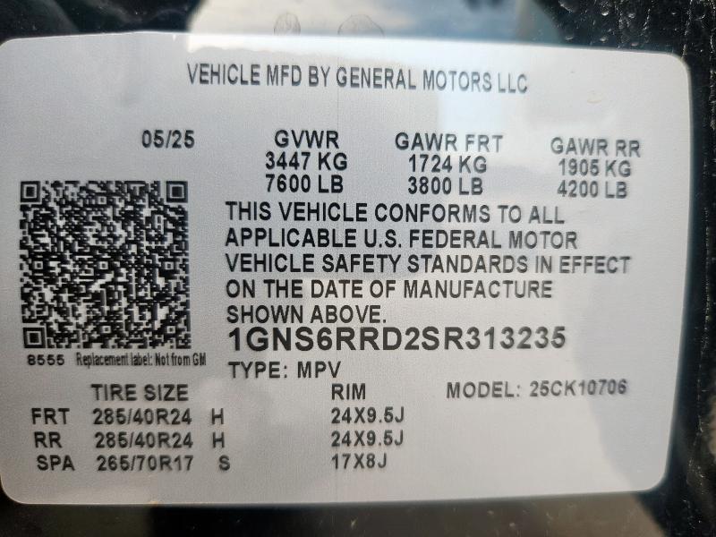 2025 CHEVROLET TAHOE K150 #3293430438