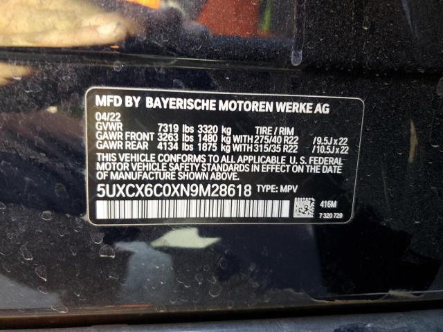 2022 BMW X7 M50I 5UXCX6C0XN9M28618