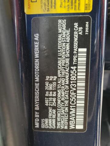 2015 BMW X1 SDRIVE2 WBAVM1C50FV318054