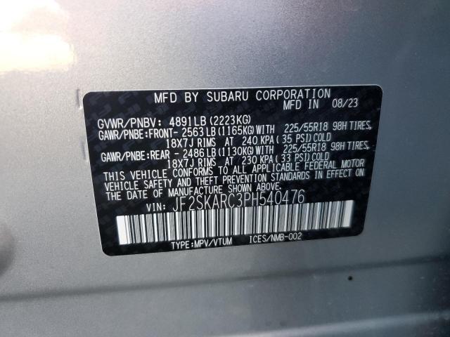 2023 SUBARU FORESTER TOURING JF2SKARC3PH540476