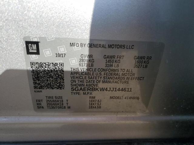 2018 BUICK ENCLAVE ES 5GAERBKW4JJ144611