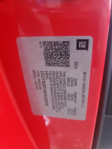 2019 CHEVROLET CORVETTE S - 1G1YB2D74K5116008