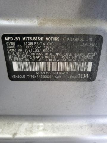 2022 MITSUBISHI MIRAGE G4 ML32FVFJ8NHF06291