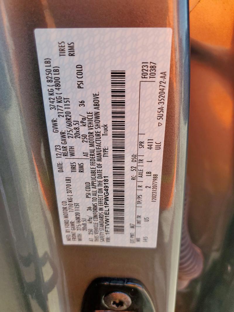 2023 FORD F150 LIGHTNING PRO 1FTVW1EL1PWG49181