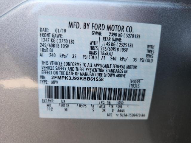 2019 FORD EDGE SEL 2FMPK3J93KBB61558