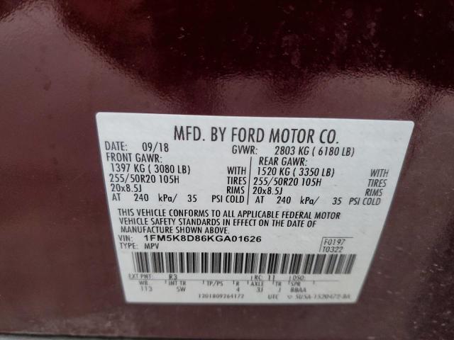 2019 FORD EXPLORER X - 1FM5K8D86KGA01626