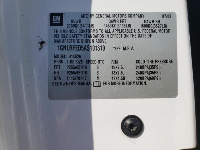 2010 CHEVROLET TRAVERSE L #3234763405