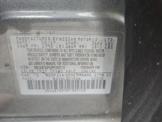 2017 NISSAN SENTRA S 3N1AB7AP9HY384710