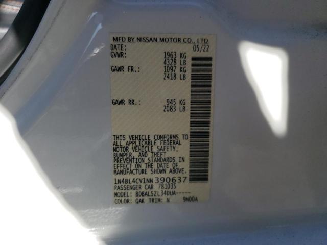 2022 NISSAN ALTIMA SR 1N4BL4CV1NN390637