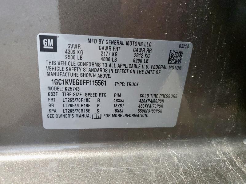 2015 CHEVROLET SILVERADO - 1GC1KVEG0FF115561