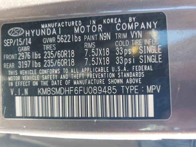 2015 HYUNDAI SANTA FE GLS KM8SMDHF6FU089485