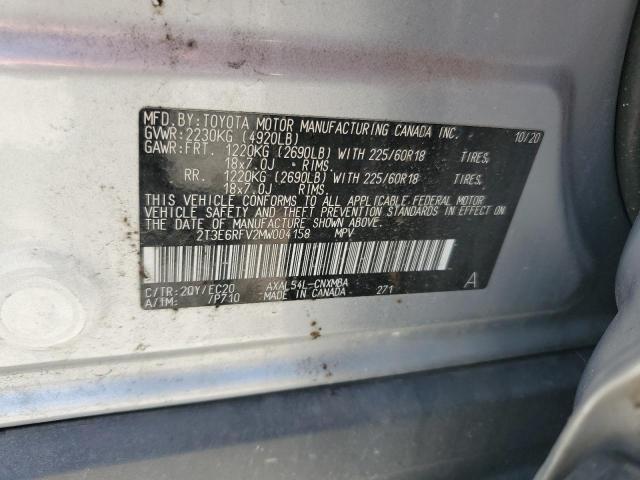 2021 TOYOTA RAV4 XSE 2T3E6RFV2MW004158