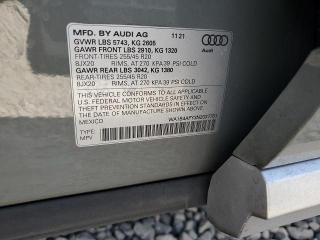 2022 AUDI SQ5 PREMIU - WA1B4AFY3N2037761
