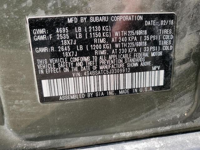 2018 SUBARU OUTBACK TO 4S4BSATC5J3309912