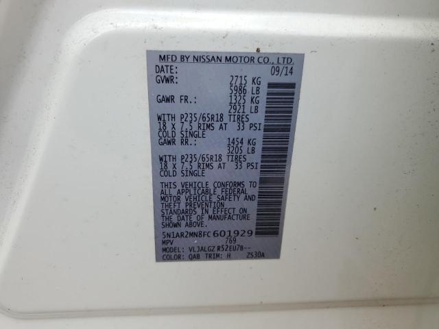 2015 NISSAN PATHFINDER 5N1AR2MN8FC601929