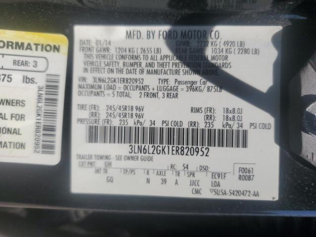 2014 LINC MKZ - 3LN6L2GK1ER820952