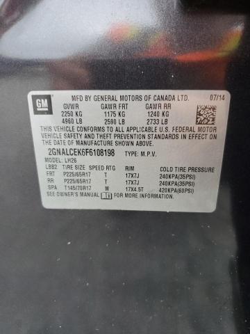 2015 CHEVROLET EQUINOX LT 2GNALCEK6F6108198