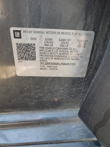 2018 CHEVROLET CRUZE LT 3G1BE6SM1JS645319