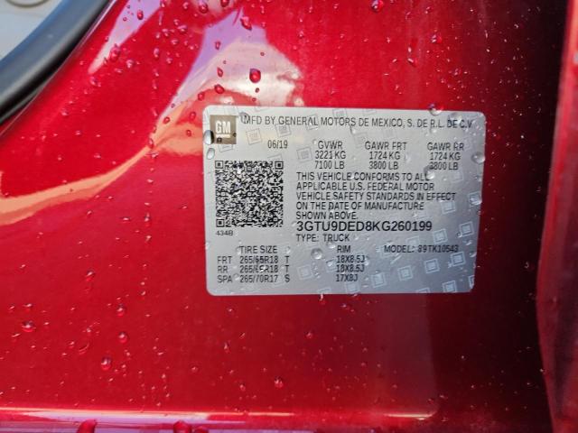 2019 GMC SIERRA K15 - 3GTU9DED8KG260199