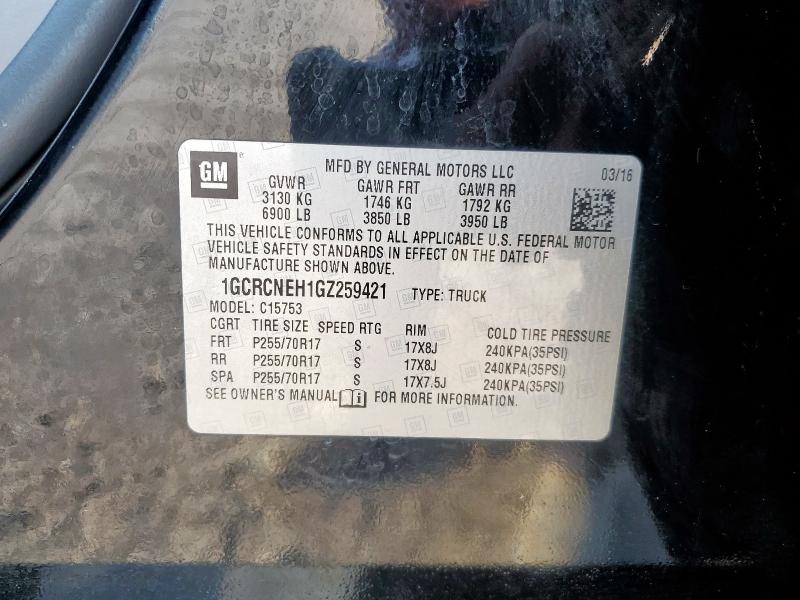 2016 CHEVROLET SILVERADO 1GCRCNEH1GZ259421