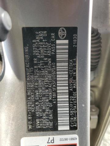 2015 TOYOTA CAMRY LE 4T1BF1FK5FU097540