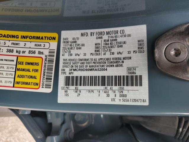 2021 FORD BRONCO SPORT BADLANDS 3FMCR9D90MRA52004