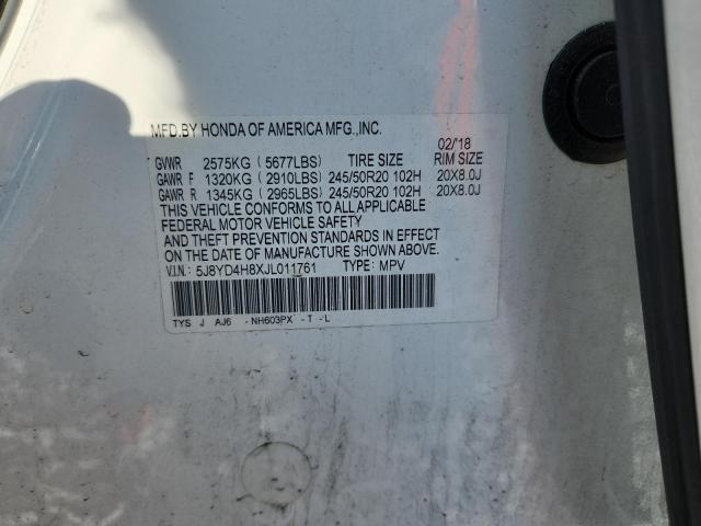 2018 ACURA MDX ADVANC - 5J8YD4H8XJL011761
