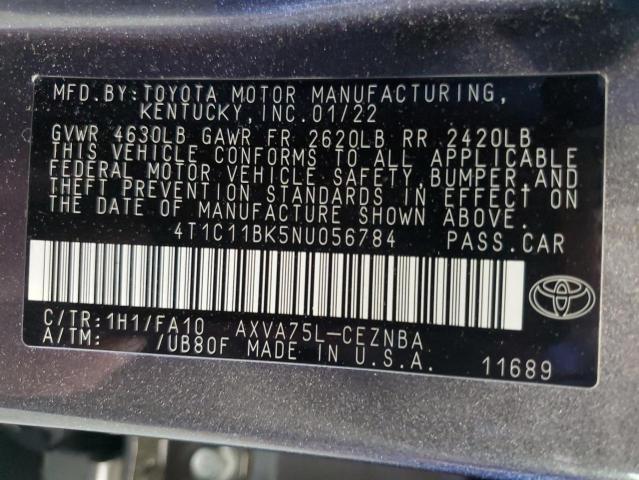 2022 TOYOTA CAMRY LE - 4T1C11BK5NU056784