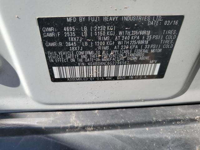 2016 SUBARU OUTBACK 2.5I LIMITED 4S4BSANC6G3296562