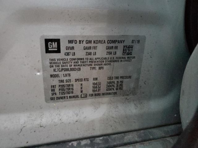 2020 CHEVROLET TRAX 1LT KL7CJPSB8LB002439