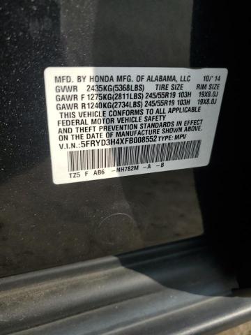 2015 ACURA MDX TECHNOLOGY 5FRYD3H4XFB008552