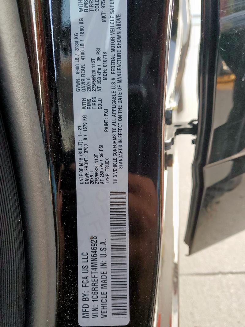 2021 RAM 1500 BIG H - 1C6RREFT4MN646928