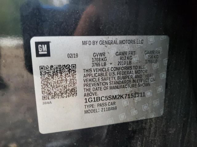 2019 CHEVROLET CRUZE LS 1G1BC5SM2K7151311