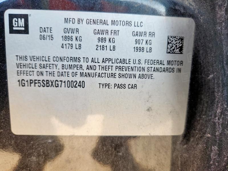 2016 CHEVROLET CRUZE LIMI 1G1PF5SBXG7100240