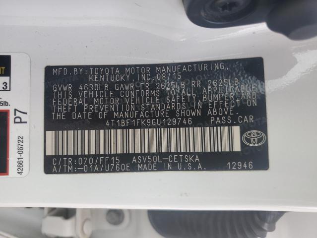2016 TOYOTA CAMRY LE #3285534277